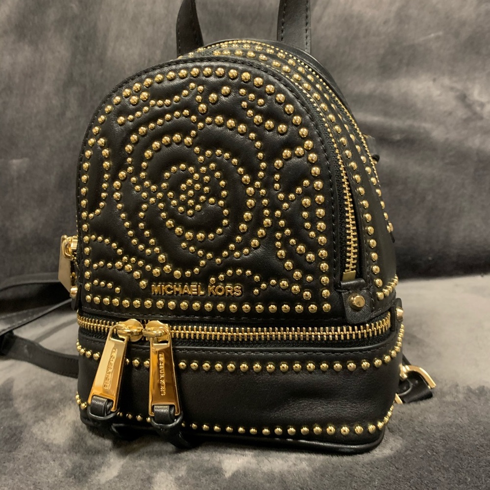 Black Michael Kors Backpack Purse - Picture 4 of 4